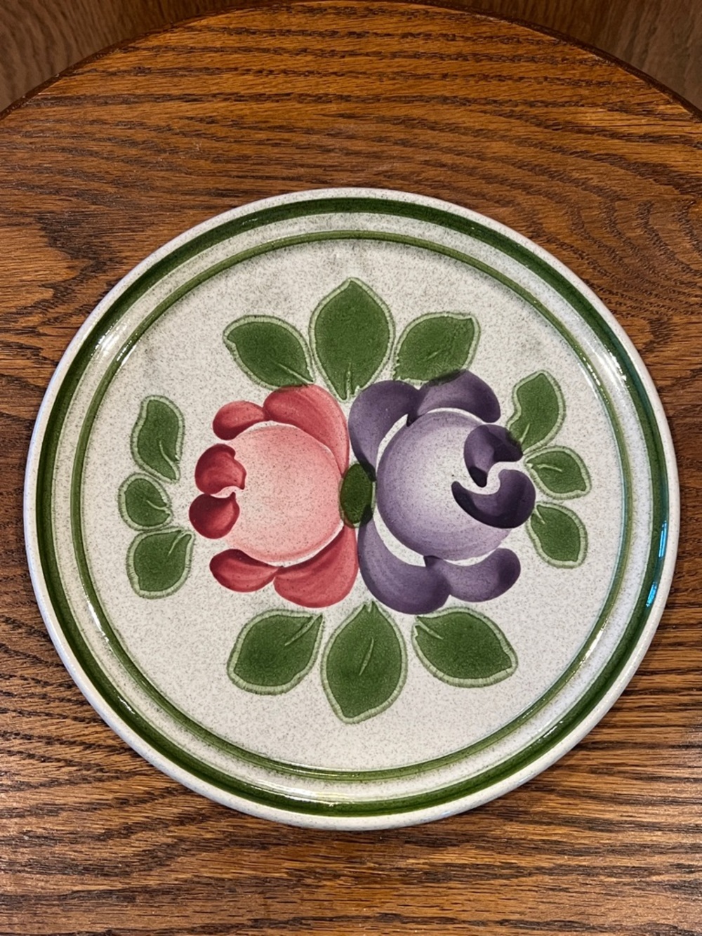 VINTAGE Speckled Ceramic Small Plate with Embossed Backstamp